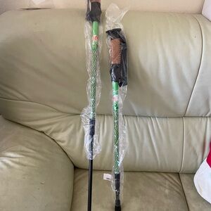 Green Patterned Walking Sticks - Pair